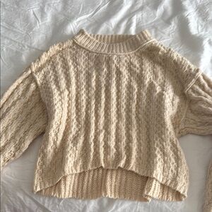 Marshalls Cream Crew Neck Sweater with Chunky Knit